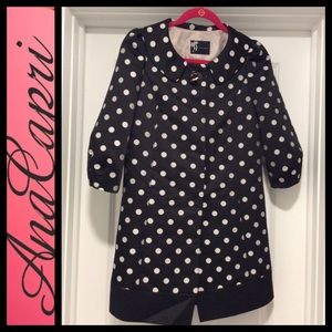 Ana Capri Vintage Polka Dot Coat